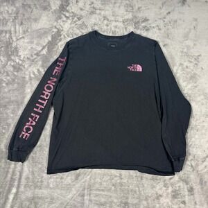 The North Face Shirt Women Extra Large Black Long Sleeve Crew 100% Cotton XL